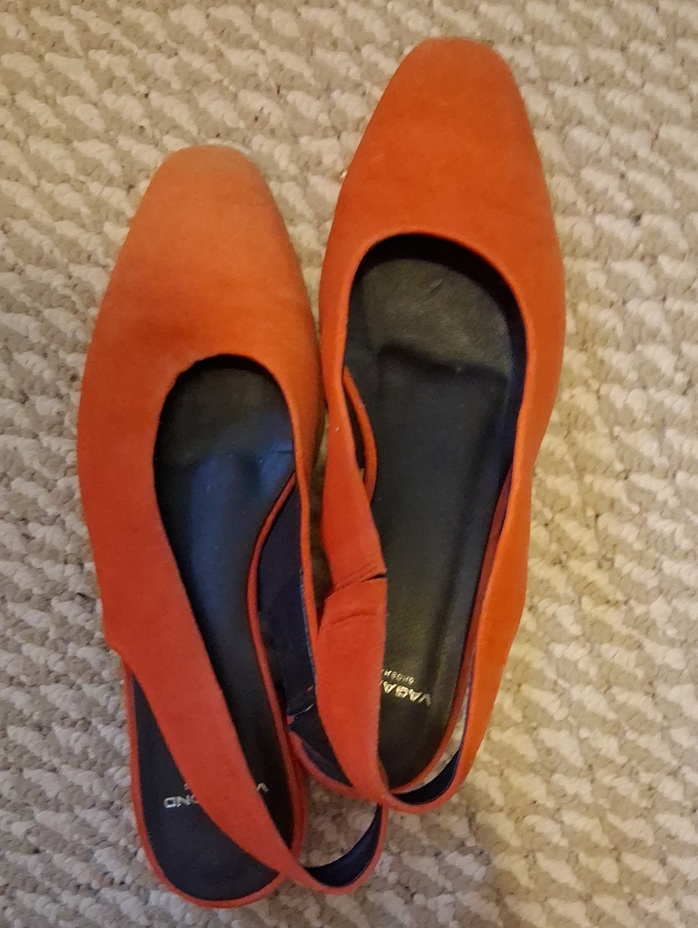 Vagabond Orange Suede Slingback Flats 8.5